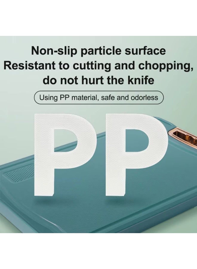 Double-sided stainless steel cutting board – Non-slip surface – 360° rotating handle – Food-safe PP material – Rust and odor resistant - Image 3